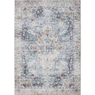 ATLAS Blå Vaskbart Tæppe - Rektangulær / 140x200 cm / Blå