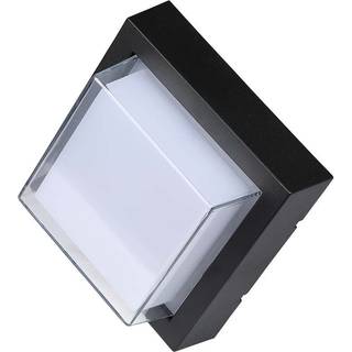 7W LED væglampe - 3000K, sort, firkant - Kulør : Varm
