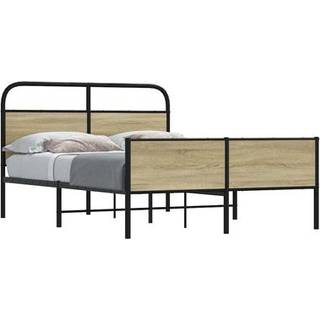Sengeramme Uden Madras Metal Sonoma-Eg - med sengegavl og højt fodgærde / 140 x 200 cm