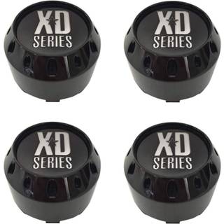 4 Pack KMC XD Series 464K106GB Gloss Black 6 Lug Center Caps