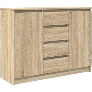 skænk med skuffer 100,5x35x76 cm konstrueret træ sonoma-eg