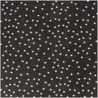 Stoff Sterne schwarz-natur 140cm - Schwarz, Natur