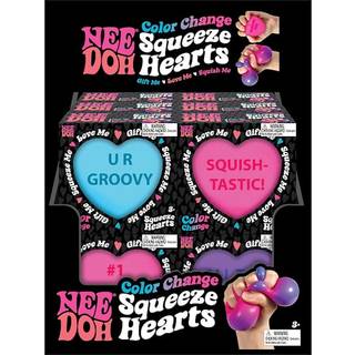 Schylling Needoh Color Change Squeeze Heart - Sensory Squeeze Toy - Tilfredsstillende dejfyldning - 2,5 """" bred - farve kan variere (pakke på 1)
