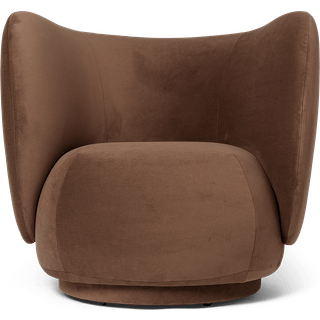 Rico Lounge Chair - Rich Velvet - Soft Brown