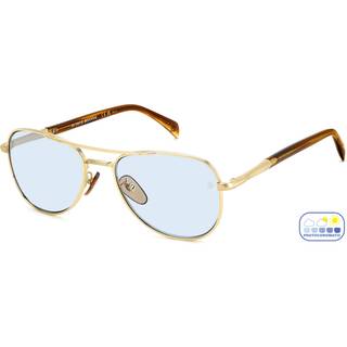 DAVID BECKHAM Mand DB 1175/S J5G/QZ Solbriller Metal Guld Lyseblå Pilot Fotokromatisk