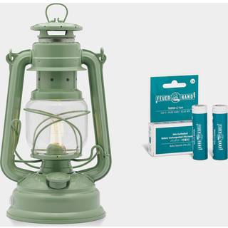 Flagermuslygte LED Feuerhand 276 (Baby Special) LED, 255 mm, Sage Green + genopladelige litiumionbatterier