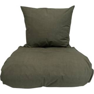 Percale sengetøj 140x220 cm oliven