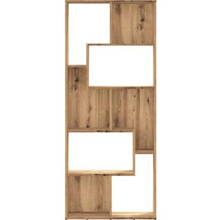 bogreol håndlavet eg 67x24x161 cm konstrueret træ