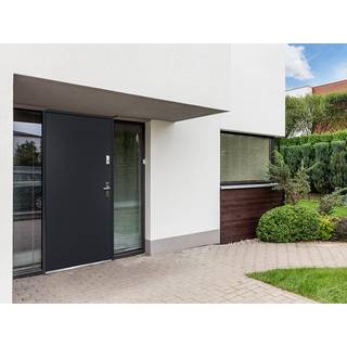 Hoveddør i antracitgråt stål 207 × 100 cm venstrehængt AGUEDA