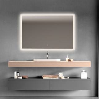 Houco Sunrise LED spejl med front + baggrundslys og farveregulering, model 1 - 120 x 80 cm