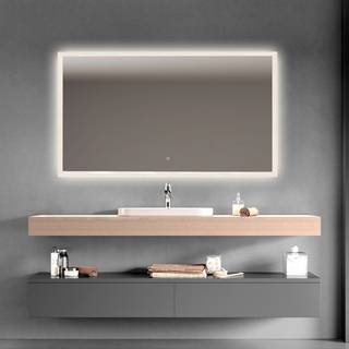 Houco Sunrise LED spejl med front + baggrundslys og farveregulering, model 1 - 140 x 80 cm