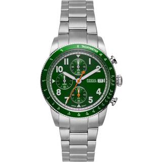 Fossil Sport Tourer Chronograph Stainless Steel Bracelet Green Dial Men's Watch FS6048