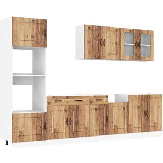 7 dele køkkenskabssæt Kalmar antikt træ konstrueret træ