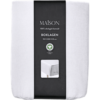 MAISON boxmadraslagen 90x200x35 cm - hvid (På lager i varehus)