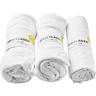 Jersey stræklagen - hvid (På lager i butik)