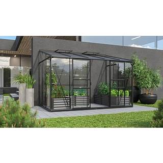 Vitavia ida 6500 sort vægdrivhus 3mm hærdet glas