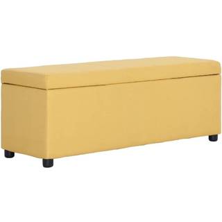 bænk med opbevaringsrum 116 cm polyester gul
