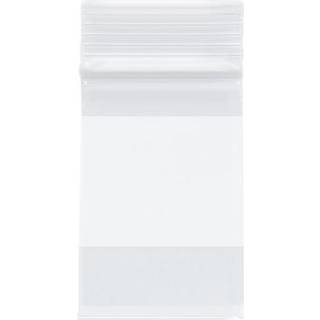 Plymor 2"""" x 3"""" (pakke med 100) 4 Mil med hvid blok, kraftig lynl?s Genlukkelige plastikposer