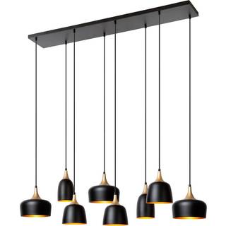 Lucide CHAYANNE langbords pendel 8xE14 sort & mat guld