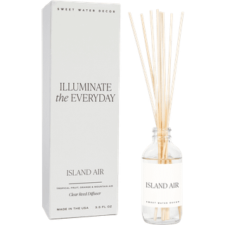 Sweet Water Decor Island Air Reed Diffuser Set | Tropiske frugter Citrus sukker Exotic Mountain Greens | Langvarig | Sommerdiffusorolie