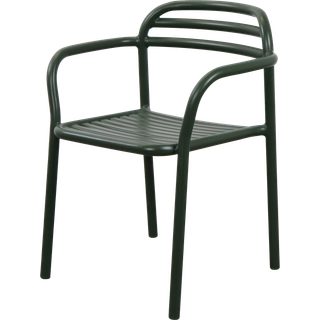 Cane-line bliss stol m/armlæn stabelbar mørkegrøn aluminium