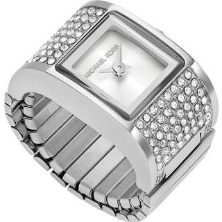 MK Darrington Pavé Silver-Tone Ring Watch - Silver - Michael Kors - ONE SIZE