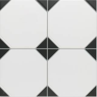 Klinker Clifton Vit-Svart Matt 33x33 cm