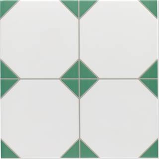Klinker Clifton Vit-Grön Matt 33x33 cm