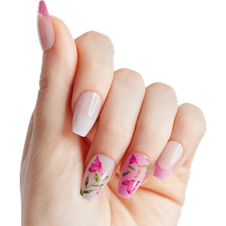 WICKED X KISS Tryk p? negle ?o Popul?r lyser?d mellemstor kiste Vandt?t sp?nfast udtv?ringssikker 28 falske negle Pink gel neglelim (2g) Mini neg