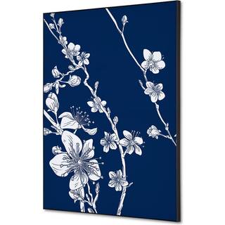 Tekstil vægdekoration A2 Japanese Blossom Blue