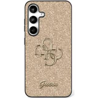 Samsung Galaxy S25 Guess Fixed Glitter 4G Metal Logo Cover - Guld