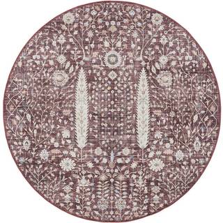 ATLAS Vaskbart Tæppe - Rund / ø 120 cm / Rød