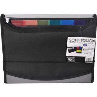 Filexec Soft Touch Padded Canvas Window Expanding File 13 Locets Black (46227-8) Letter 1 Pack