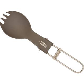Vargo Titanium Foldbar Spork - ultralette og holdbar, naturlig finish, samlet længde 16,5 cm (6,5 in), 0,6 oz (17 g)