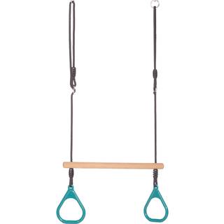 Trapezgynge m. ringe - Turkis (sort reb)