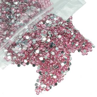 qiipii 8000pcs 3mm krystalrosa harpiks rhinestones til h?ndv?rk fladback m?rk pink rhinestones bulk ss10 ikke-hotfix sten diamanter krystaller pe