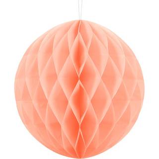 1 stk. Honeycomb bold i lys ferskenfarve, diameter ca. 30 cm, genanvendelig med klipsmontering