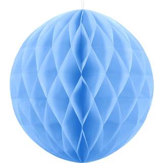 1 stk. Honeycomb kugle i lyseblå farve, diameter 40 cm, genanvendelig med clipsmontering