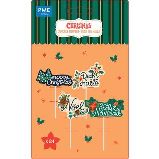 Deck the Halls Cupcake Toppers - 24 stk., PME