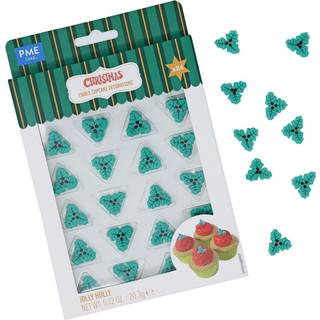 Jolly Holly Spiselige Toppers - 24 stk., PME