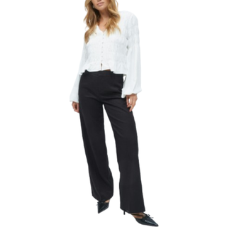 Gina Tricot-Wide leg suit trousers-Habitbukser-Sort-42-Dame
