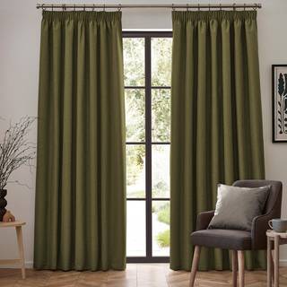Furn furn. Olive Dawn 100% Blackout Thermal Pencil Pleat Curtains