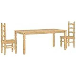Spisebordssæt 5 Dele Panama Massivt Fyrretræ Naturfarvet - 180 cm / 2