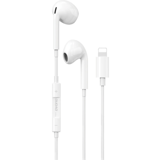 In-Ear-hovedtelefoner med lyn og fjernbetjening - hvid