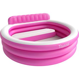 Toysical Round Lounge oppustelig pool med s?der og rygl?n for b?rnfamilie og voksne 88 x 85 x 21