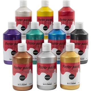 Temperamaling Metallic - 10 Ass. Farver, 300ml