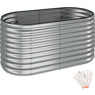 Højbed Flormma, 804 L, galvaniseret, 160x80x80cm - sølv