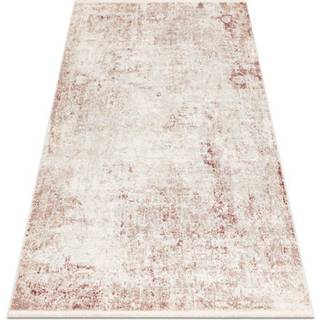 DISTIN 0828A pink / pudder / hvid moderne tæppe - Abstraktion, vintage, frynser 140x190 cm