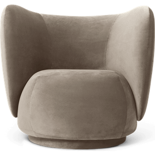 Rico Lounge Chair - Rich Velvet - Beige