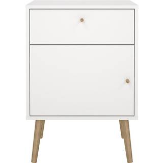 Bodo Sengebord 1 låge + 1 skuffe - Hvid